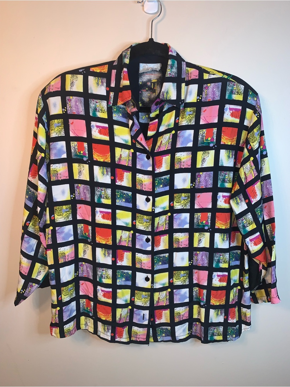 Vintage Como Colourful Abstract Button Up Shirt 10